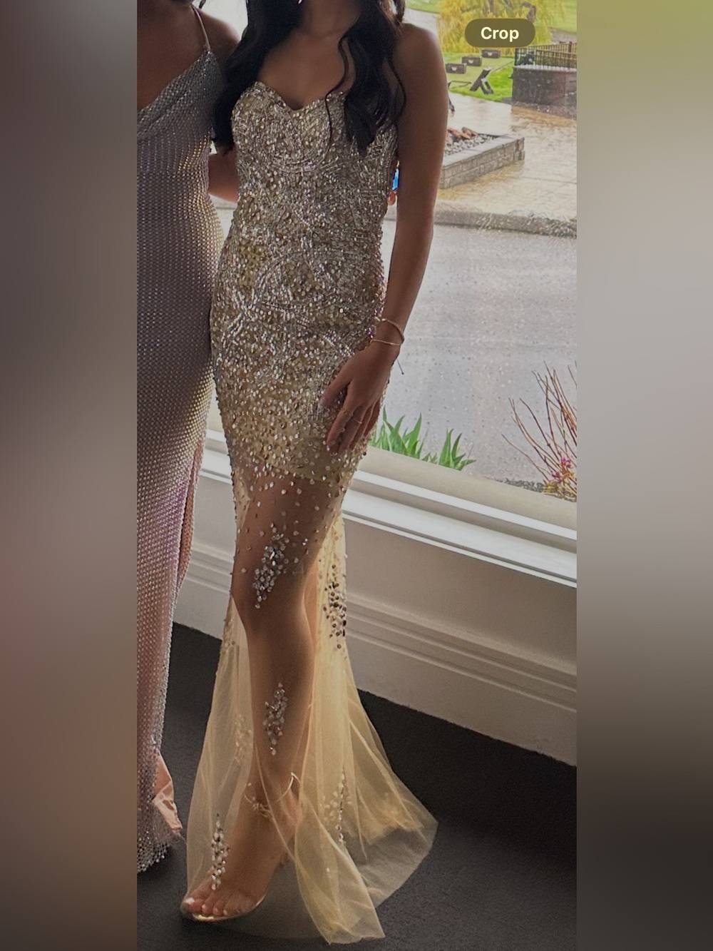 Elegant Gold Sequin Prom Dress - Women
